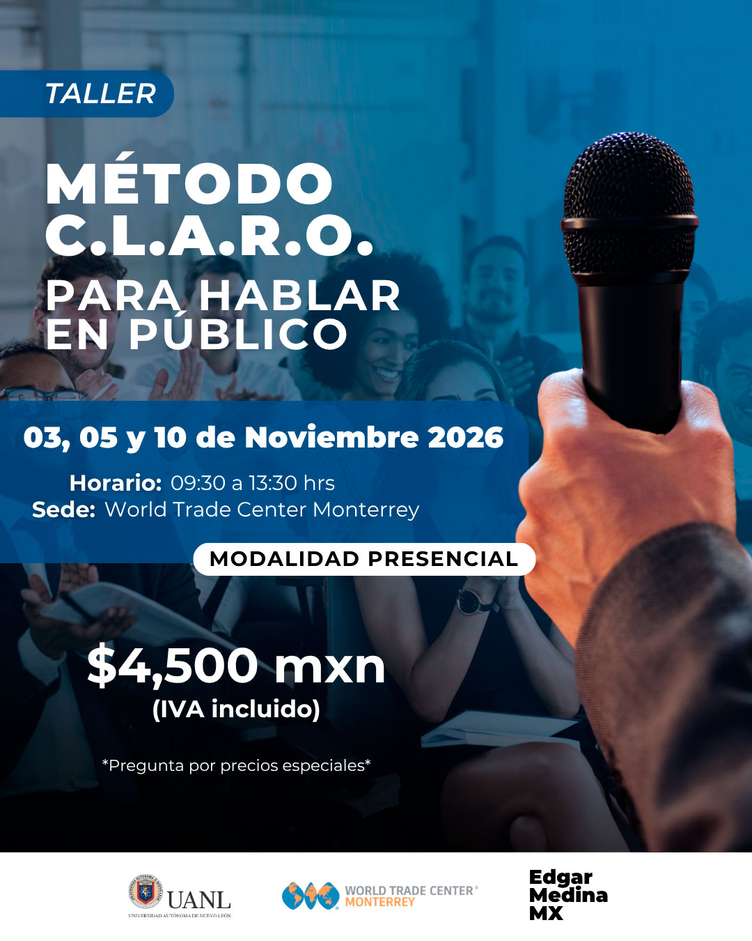 Taller Método C.L.A.R.O. para Hablar en Público